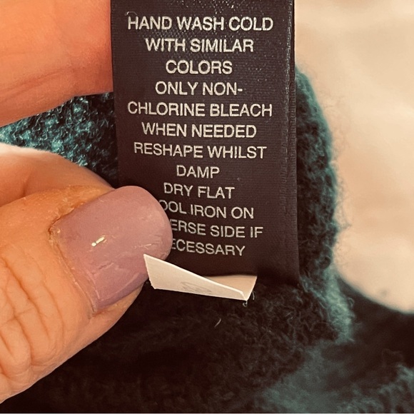 Gianni Bini  Ruffle Cable-Knit Alpaca Blend Sweater-Forest Green (L) - Picture 5 of 9